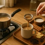 process of making homemade masala chai