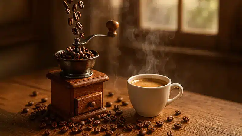 تازه آسیاب کردن قهوه