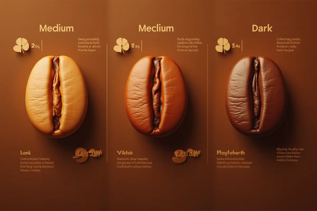 coffee beans at different roast levels