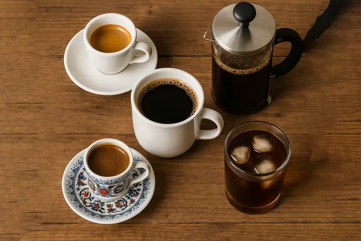 مقدار کافئین در نوشیدنی‌های مختلف قهوه