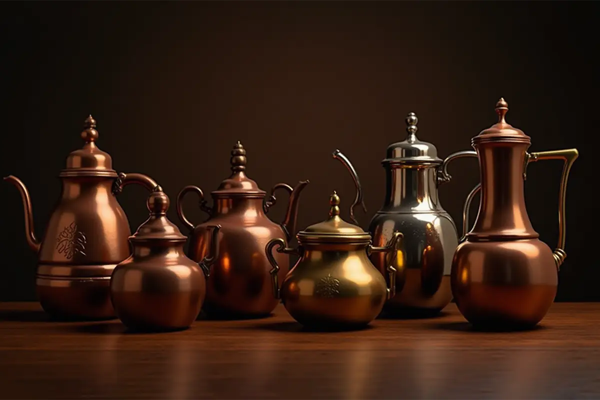 Collection of different Turkish coffee pots