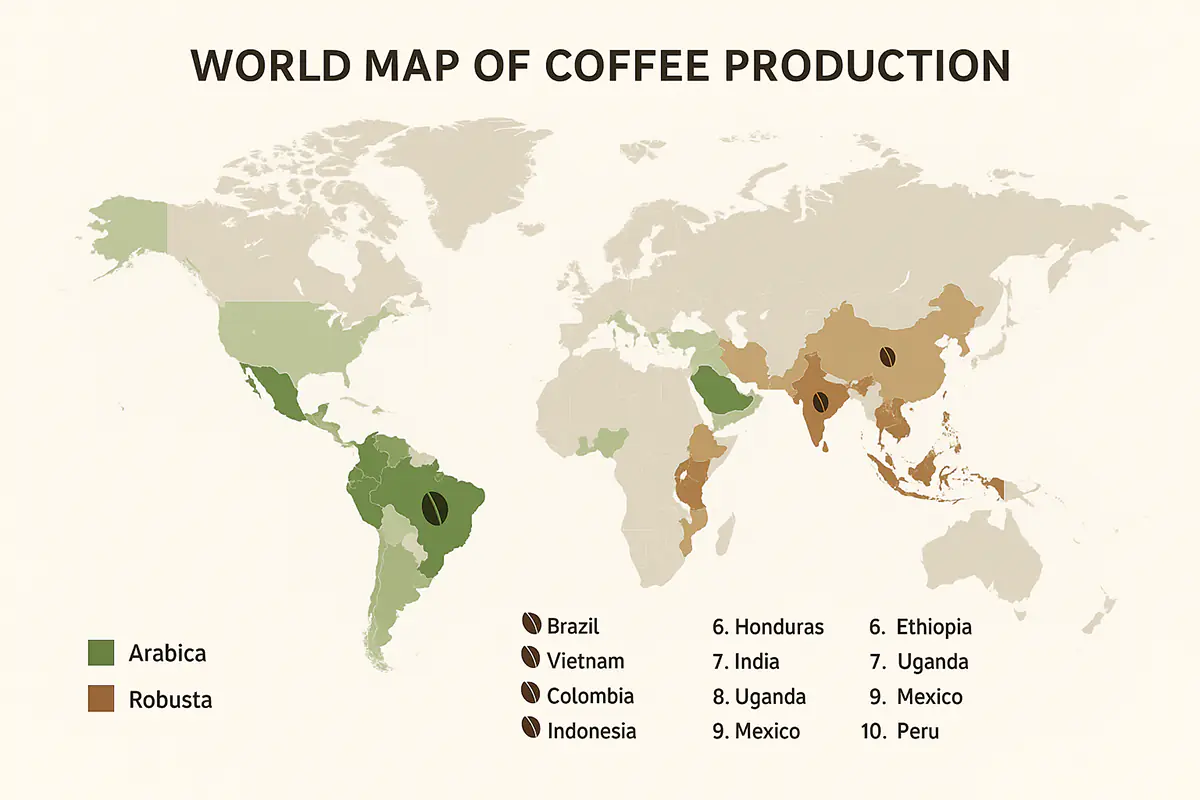 World Coffee Production Map
