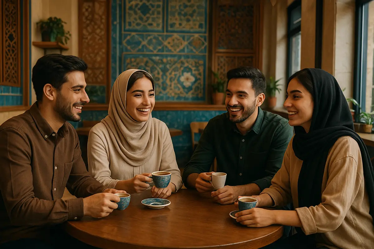 Young Iranians Enjoying Coffee Culture