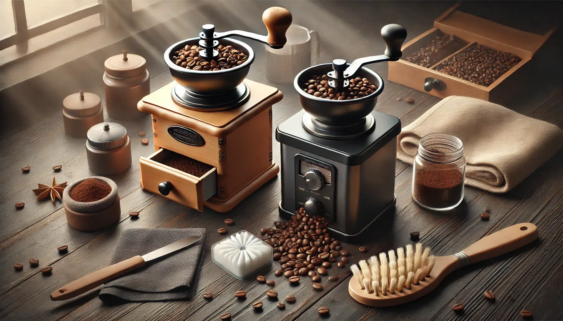 تمیز کردن آسیاب قهوه